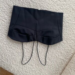 NICHOLAS Black High-Waist Mini Shorts with Straps